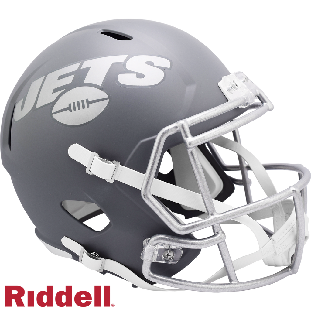 New York Jets Helmet Riddell Replica Full Size Speed Style Slate Alternate - Riddell