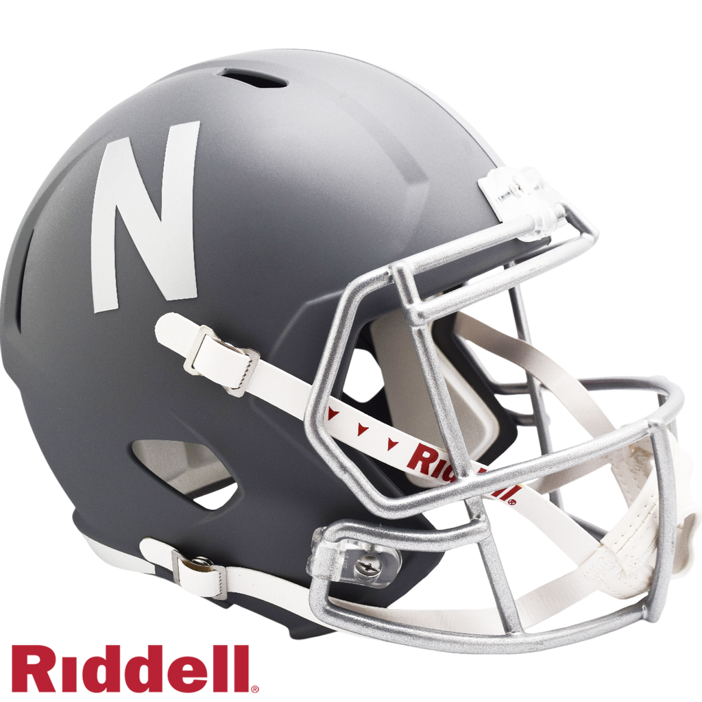 Nebraska Cornhuskers Helmet Riddell Replica Full Size Speed Style Slate Alternate - 13