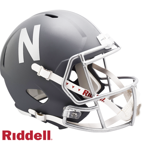 Nebraska Cornhuskers Helmet Riddell Replica Full Size Speed Style Slate Alternate - Riddell