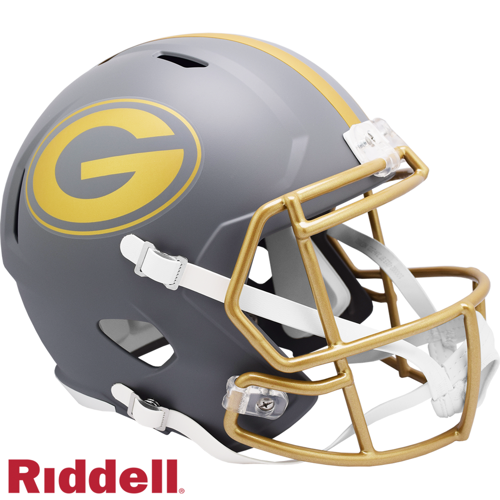 Green Bay Packers Helmet Riddell Replica Full Size Speed Style Slate Alternate - Riddell
