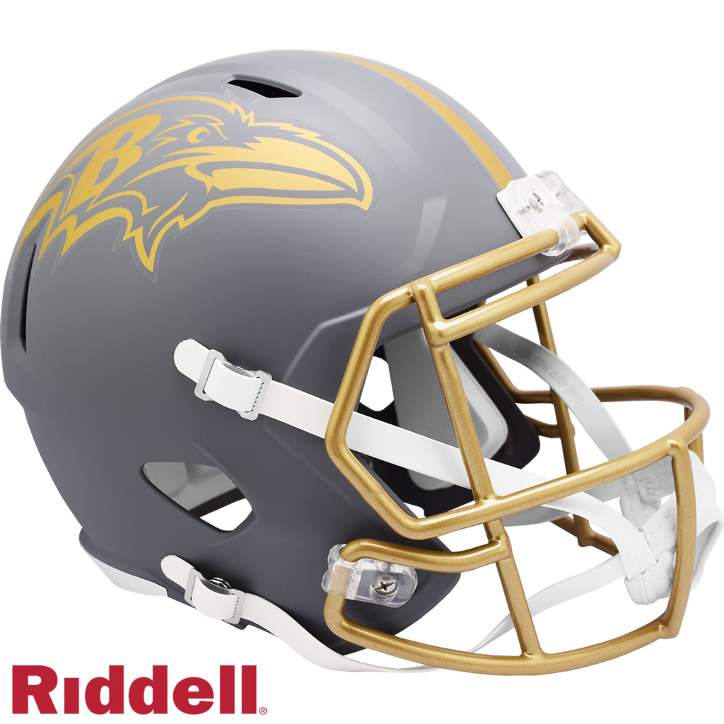 Baltimore Ravens Helmet Riddell Replica Full Size Speed Style Slate Alternate - Riddell