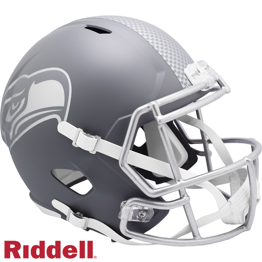 Seattle Seahawks Helmet Riddell Replica Full Size Speed Style Slate Alternate - Riddell