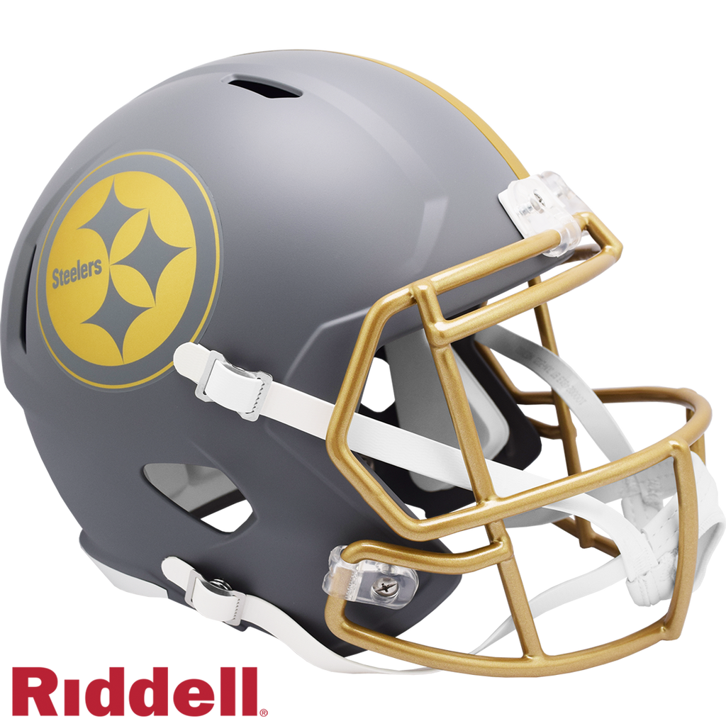 Pittsburgh Steelers Helmet Riddell Replica Full Size Speed Style Slate Alternate - Riddell