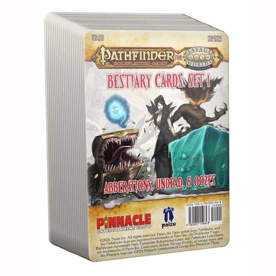 Pinnacle Entertainment Group -  Pathfinder Savage Worlds Rpg: Bestiary Cards Pack 1: Aberrations - Undead - And Oozes