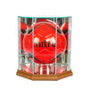 Octagon Soccer Ball Display Case with Walnut Moulding