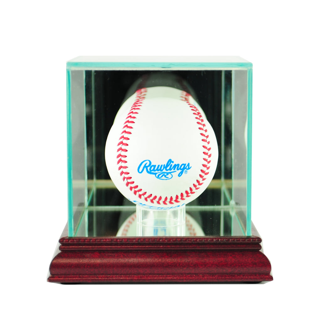 Single Baseball Display Case with Cherry Moulding