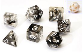Sirius Dice - Black Cloud Transparent 7 Die Set