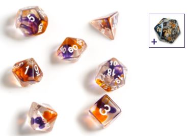 Sirius Dice - Purple Orange Clear 7 Die Set