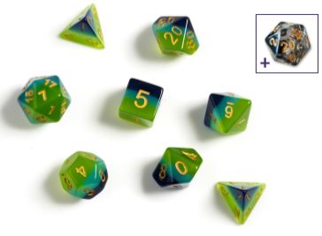 Sirius Dice - Green Blue Translucent 7 Die Set