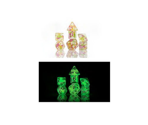 Sirius Dice - Sirius Dice Melon Ball Glowworm 7 Die Set