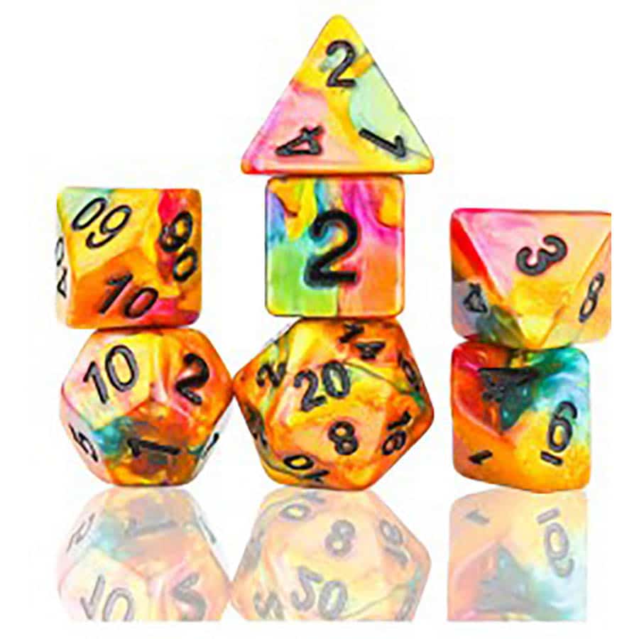 Sirius Dice -   7Ct Poly Dice Set: Rainbow Gold