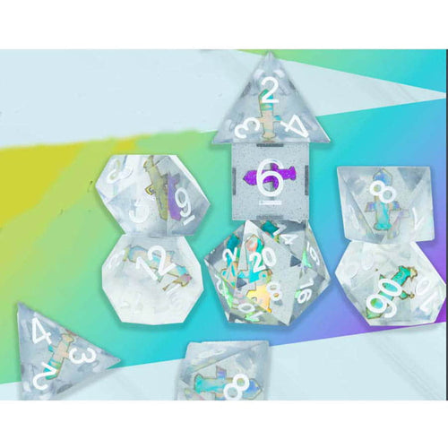 Sirius Dice -  Sharp Dice - 7Ct Poly Dice Set: Sharp-Edged: Sharp Dagger