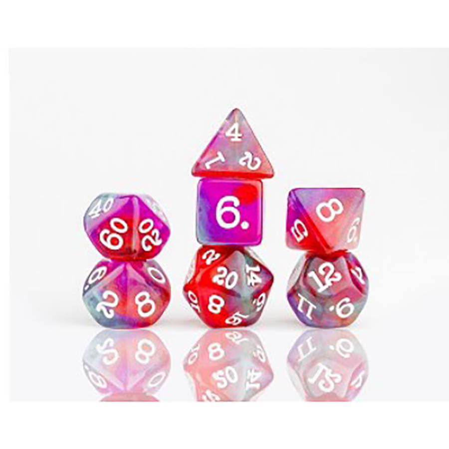 Sirius Dice -  7Ct Poly Dice Set: Opal Glaze: Dragonfruit