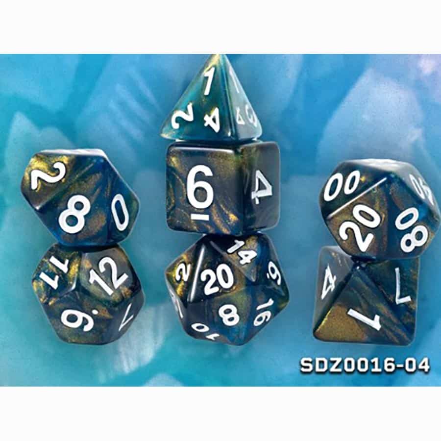 Sirius Dice -  7Ct Poly Dice Set: Treasure Series: Onyx