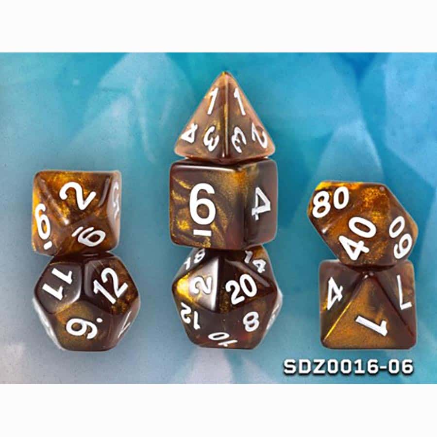 Sirius Dice -  7Ct Poly Dice Set: Treasure Series: Topaz