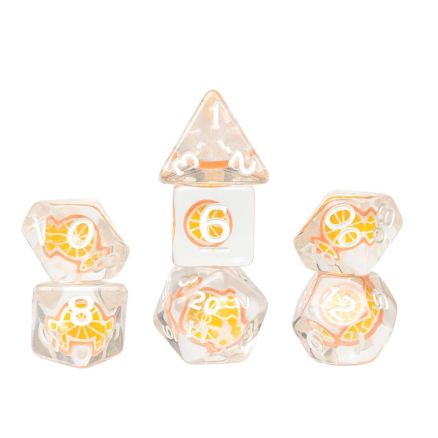 Sirius Dice -  7Ct Fruit Slice Dice Set: Orange Pre-Order