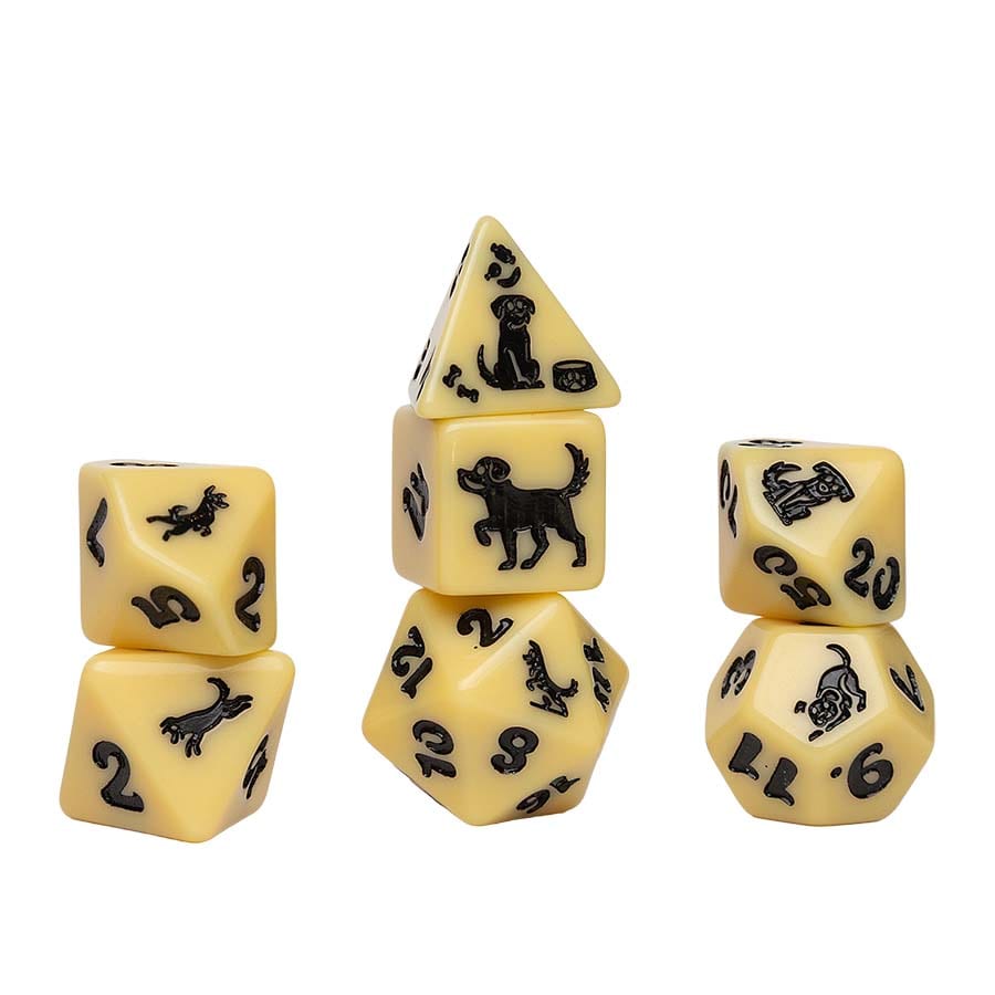 Sirius Dice: 7Ct Animal Dice: Golden Pup Pre-Order
