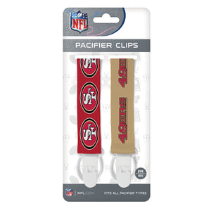 San Francisco 49ers Pacifier Clips 2 Pack - Masterpieces Puzzle Company