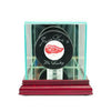 Single Hockey Puck Display Case with Cherry Moulding