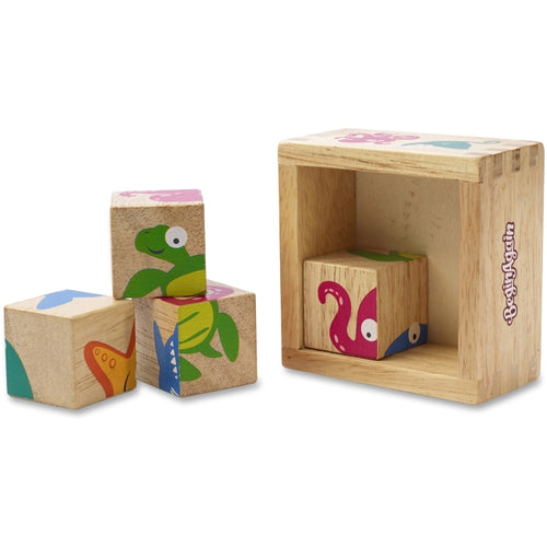 BeginAgain BGAB1301 Buddy Blocks Sea Life - Perfect First Puzzle & Wooden Blocks Toys for Toddlers