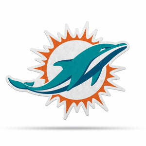 Miami Dolphins Pennant Shape Cut Logo Design - Rico Industries