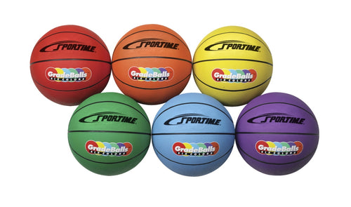 Sportime 1599268 28.5 in. Gradeball Rubber Junior Basketballs  Set of 6