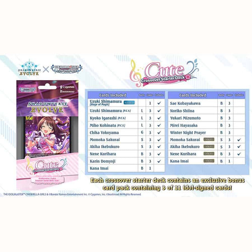Bushiroad Se-Asia Pte Ltd -  Shadowverse Evolve: Crossover Starter Deck: The Idolm(A)Ster Cinderella Girls: Cute (6Ct)
