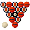 SYRACUSE SCHOOL COLOR NUMBERED BILLIARD BALL SET ORANGE SOLID/BLUE STRIPE - SYRBBS100N