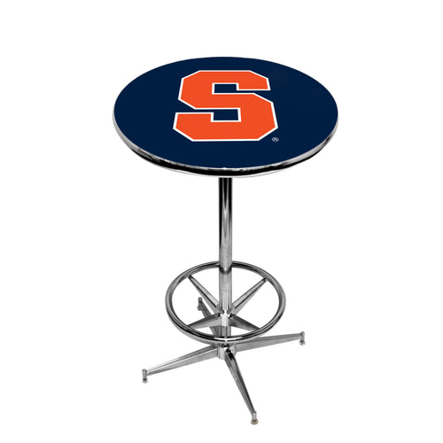 SYRACUSE CHROME FOOT RING PUB TABLE BLUE - SYRPTR112