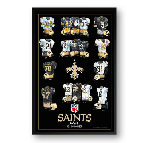 New Orleans Saints Framed Print 10x13 Uniform Heritage - Sporticulture