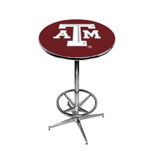 TEXAS A&M CHROME FOOT RING PUB TABLE MAROON - TAMPTR221