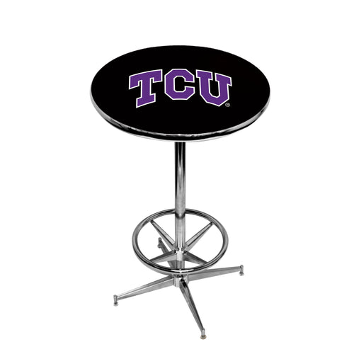 TCU CHROME FOOT RING PUB TABLE BLACK - TCUPTR114