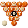 TENNESSEE SCHOOL COLOR NUMBERED BILLIARD BALL SET ORANGE SOLID/ORANGE STRIPE - TENBBS100N