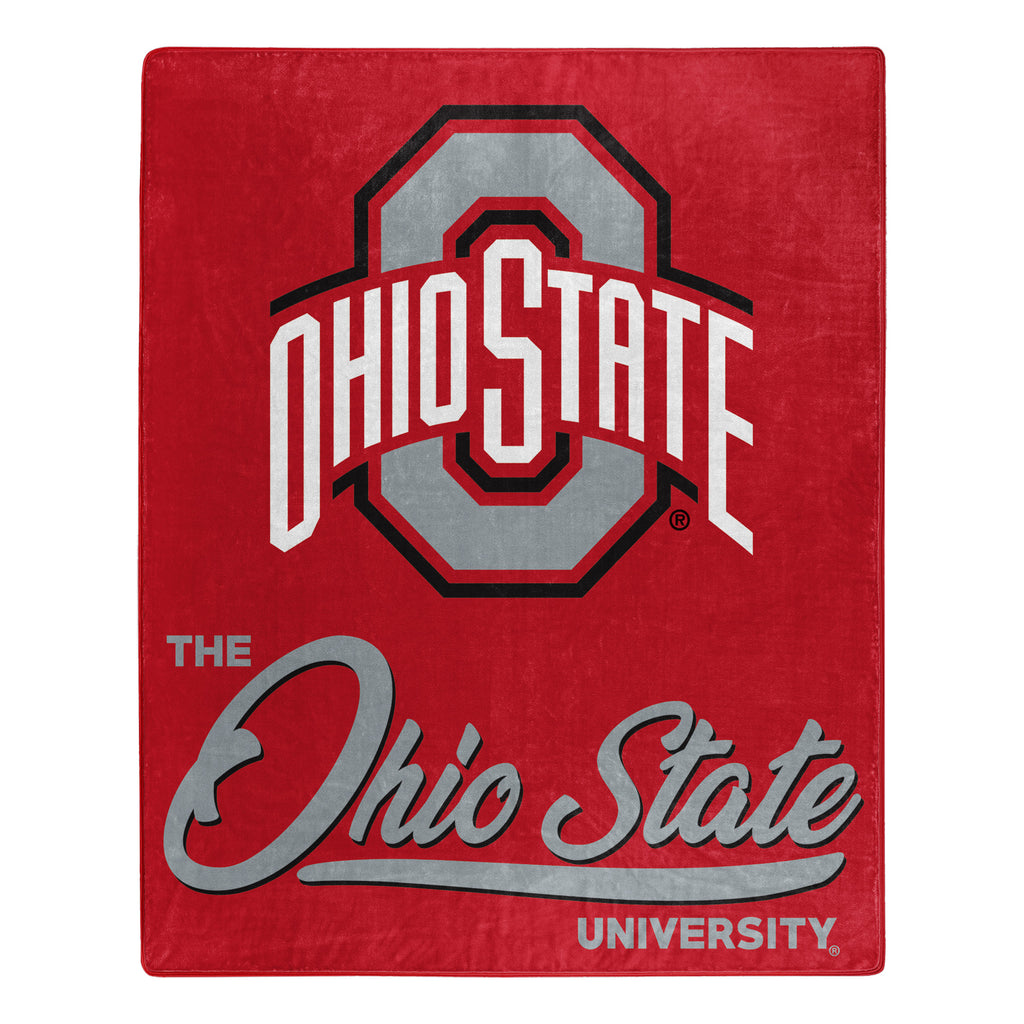 Official NCAA Signature Raschel Throw Blanket The Ohio State Universit ...