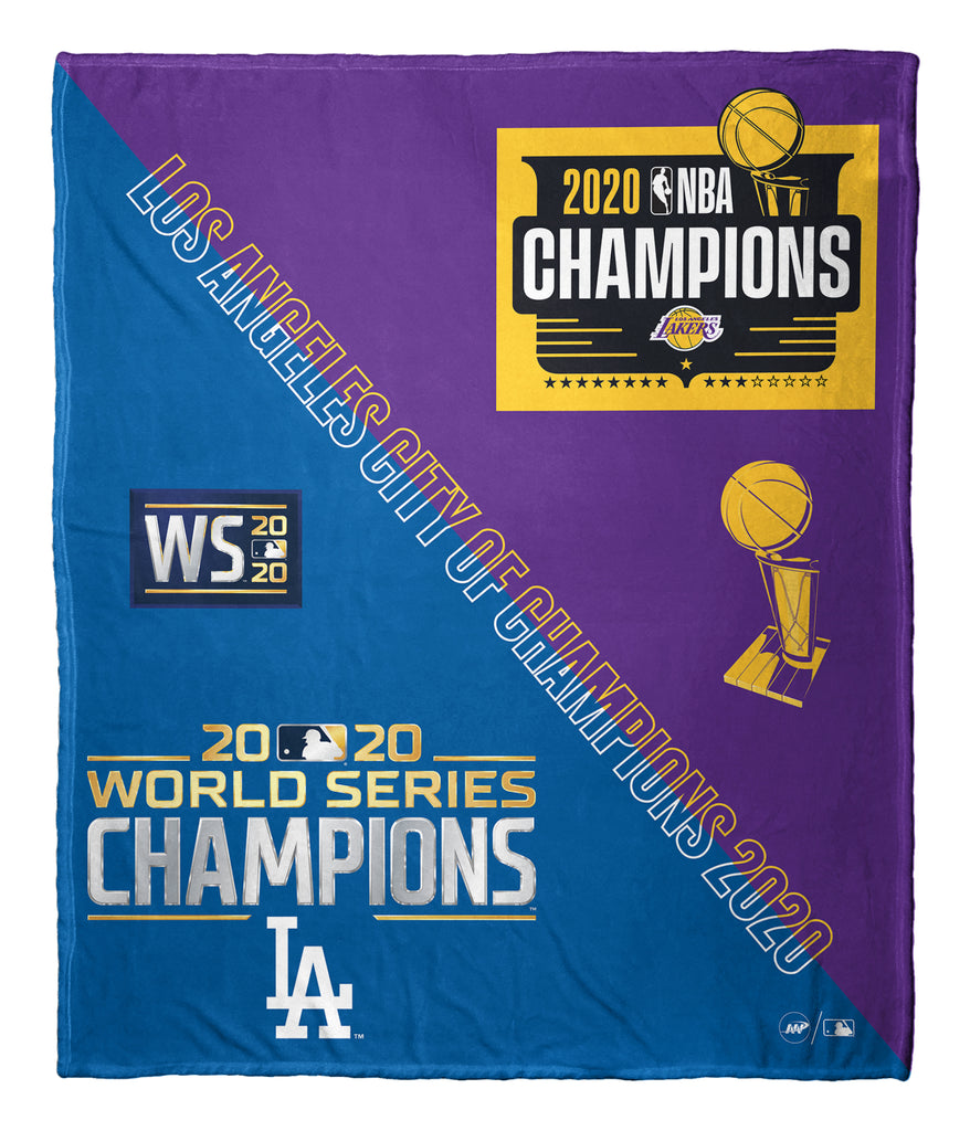 Los Angeles City Of Champions 2020 Silk Touch Throw Blanket - Northwest