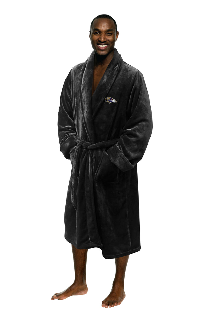 Official NFL Men's L/Xl Silk Touch Bath Robe Baltimore Ravens - Black  - Northwest