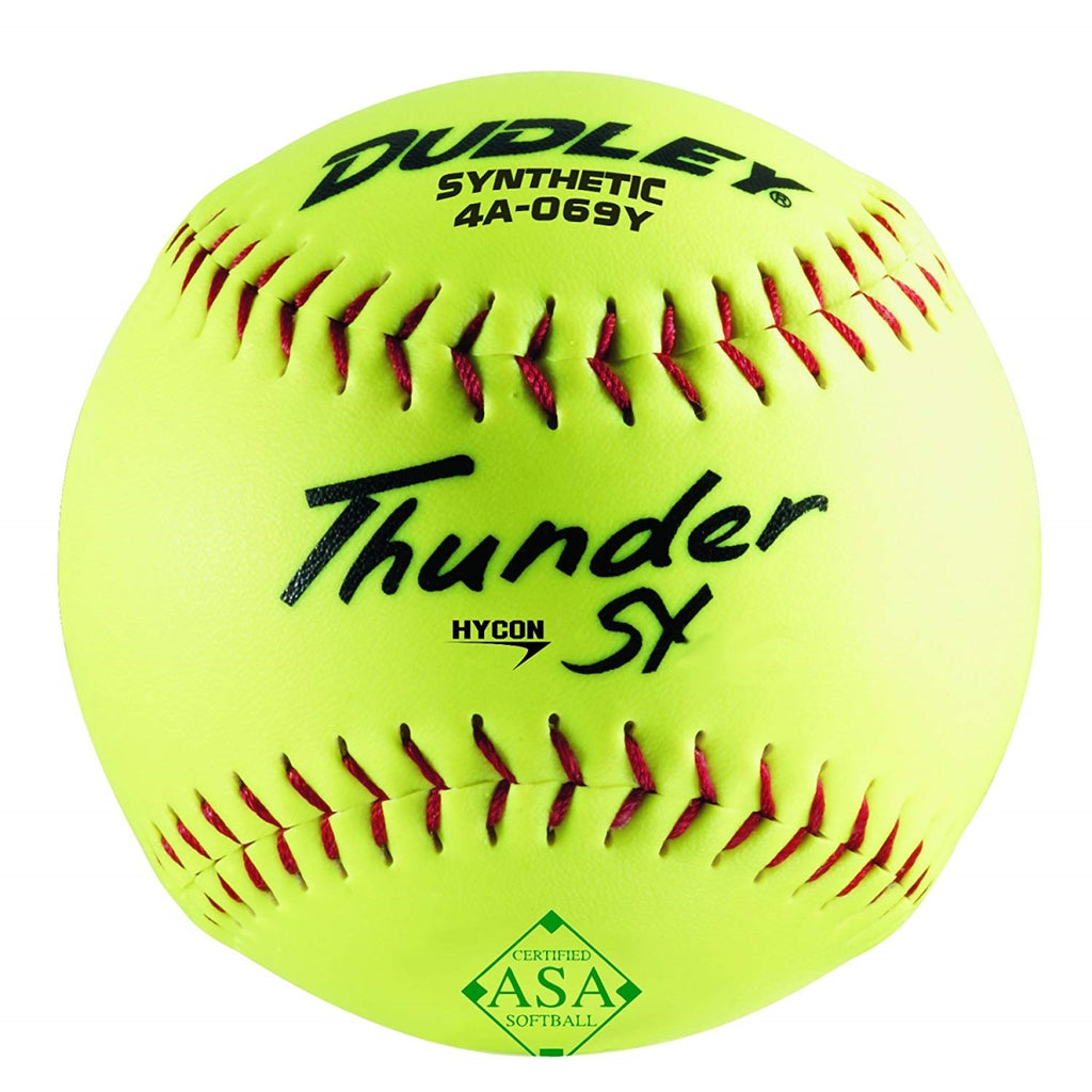 Spalding Sports Div Russell 247451 12 in. Dudley ASA Poly Core Synthetic Cover Thunder SY Softball - Pack of 6