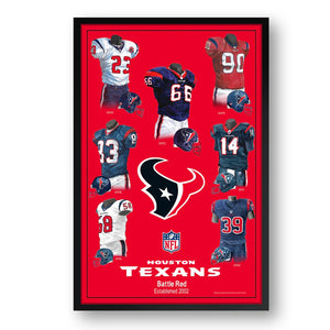 Houston Texans Framed Print 10x13 Uniform Heritage - Sporticulture