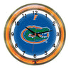 FLORIDA NEON WALL CLOCK - 18'' BLUE FACE / ORANGE NEON - UFLNWC100-18