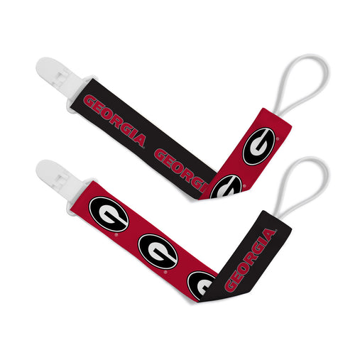 Georgia Bulldogs Pacifier Clips 2 Pack - Masterpieces Puzzle Company