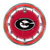 GEORGIA  NEON WALL CLOCK - 18'' RED FACE / RED NEON - UGANWC200-18