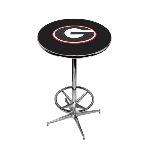 GEORGIA  CHROME FOOT RING PUB TABLE BLACK - UGAPTR102