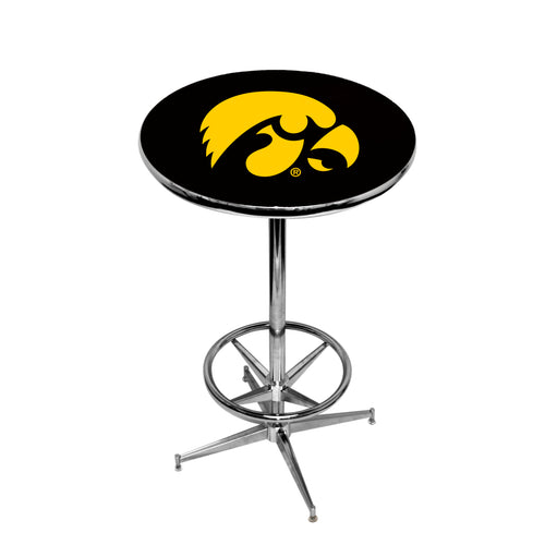 IOWA CHROME FOOT RING PUB TABLE BLACK - UIAPTR114