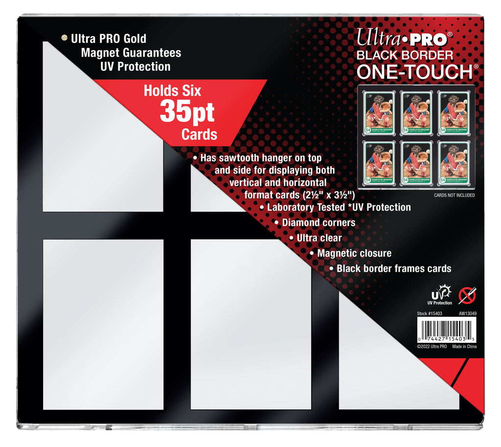 Ultra Pro - Ultra Pro One Touch 35 Point Black Border 6 Card Holder Uv