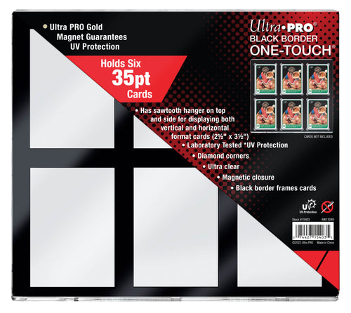 Ultra Pro - Ultra Pro One Touch 35 Point Black Border 6 Card Holder Uv