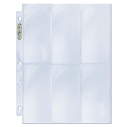 Ultra Pro - Ultra Pro 6-Pocket Platinum Page With 2-1/2 X 5-1/4' Pockets (100Ct)'