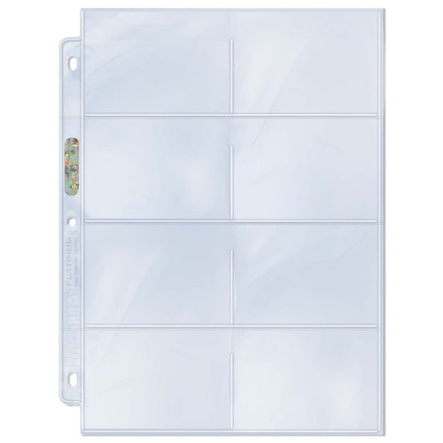 Ultra Pro - Ultra Pro 8-Pocket Platinum Page With 3-1/2 X 2-3/4' Pockets (100Ct)'