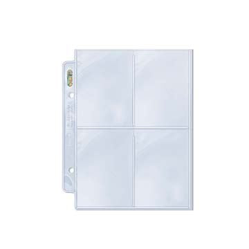 Ultra Pro - Ultra Pro 4-Pocket Platinum Page For Mini 2-Ring Albums (100Ct)