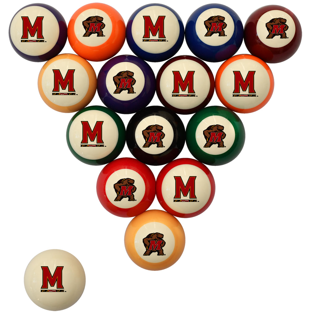 MARYLAND STANDARD COLOR NUMBERED BILLIARD BALL SET STANDARD COLOR BILLIARD BALL SET - UMDBBSSTD