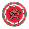 MARYLAND NEON WALL CLOCK - 18'' RED FACE / RED NEON - UMDNWC200-18
